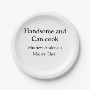 Assiettes En Carton Handsome et peut cuisiner ajouter nom maître chef