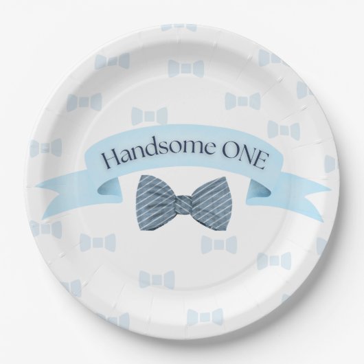 Assiettes En Carton Handsome One Baby Boy First Birthday Party Plates (Devant)