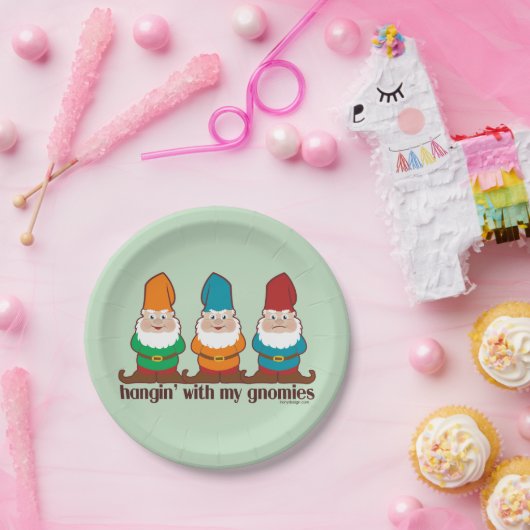 Assiettes En Carton Hangin avec mon Gnomies (Fête)