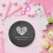 Assiettes En Carton Hanging Heart Tree Chalkboard Mariage Collection (Fête)