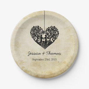Assiettes En Carton Hanging Heart Tree Vintage Wedding Collection