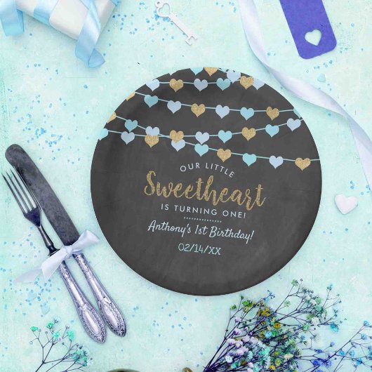 Assiettes En Carton Hanging Love Hearts Petit Amoureux Anniversaire