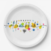 Assiettes En Carton Hanouka Coloré  (Devant)