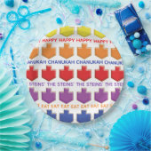 Assiettes En Carton Hanoukka 3D Dreidels (Fête)