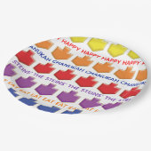 Assiettes En Carton Hanoukka 3D Dreidels (Angle)