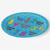 Assiettes En Carton Hanoukka 8 nuits folles Bleu (Angle)