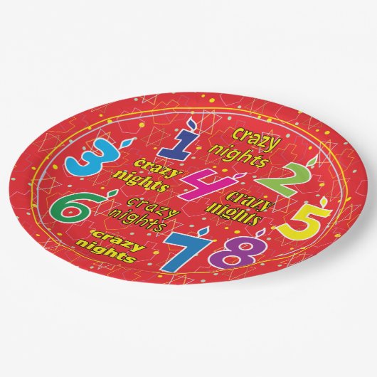 Assiettes En Carton Hanoukka 8 nuits folles Rouge (Angle)