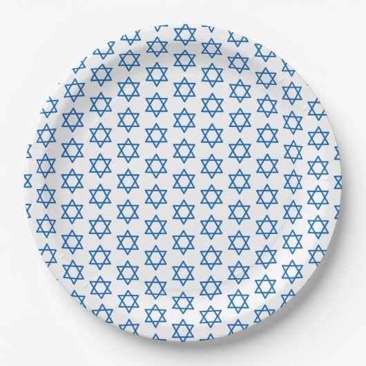 Assiettes En Carton Hanoukka Blue Star Motif Foi de vacances (Devant)