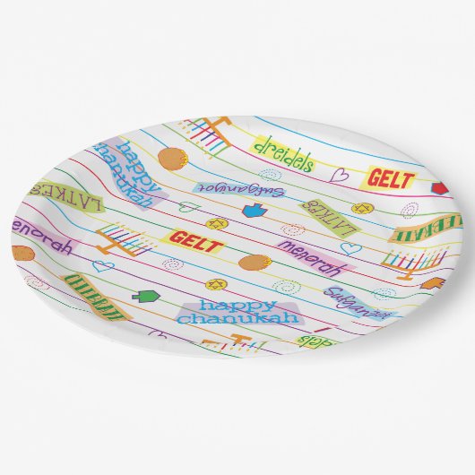 Assiettes En Carton Hanoukka Design Party (Angle)