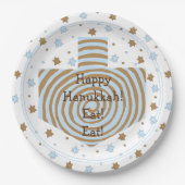 Assiettes En Carton Hanoukka Dreidel Swirl Plaques Brown en papier ble (Devant)