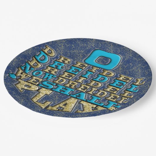 Assiettes En Carton Hanoukka ODreidel (Angle)