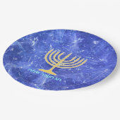 Assiettes En Carton Hanoukka Snowstorm Menorah (Angle)