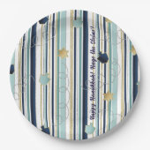 Assiettes En Carton Hanoukka Stripes et Fun (Devant)
