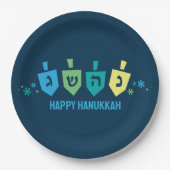 Assiettes En Carton Hanukkah Dreidel Party Plates (Devant)