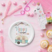Assiettes En Carton HAPPER CAMPER mignon Retro RV (Fête)