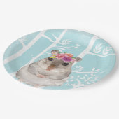Assiettes En Carton Happy Animal avec Fleurs dans Blue Forest-Hamster (Angle)