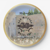 Assiettes En Carton Happy Bar Mitzvah Jerusalem Kotel Western Wall (Devant)