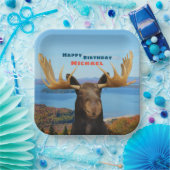 Assiettes En Carton Happy Birthday Moose Wildlife (Fête)