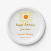 Assiettes En Carton Happy birthday sunshine yellow orange birthday boh (Devant)