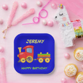 Assiettes En Carton Happy Birthday, Toy Train, template (Fête)