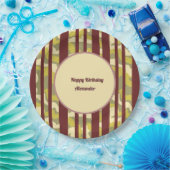 Assiettes En Carton Happy Birthday Urban Camouflage Stripe Pattern (Fête)
