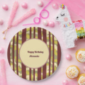 Assiettes En Carton Happy Birthday Urban Camouflage Stripe Pattern (Fête)