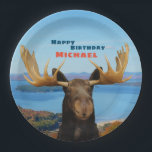 Assiettes En Carton Happy Birthday Wildlife Moose Paper Plates<br><div class="desc">Happy Birthday Wildlife Moose Paper Plates.</div>
