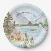 Assiettes En Carton Happy Camper | Camping fête d'anniversaire (Devant)