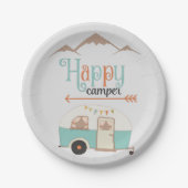 ASSIETTES EN CARTON HAPPY CAMPER RETRO (Devant)
