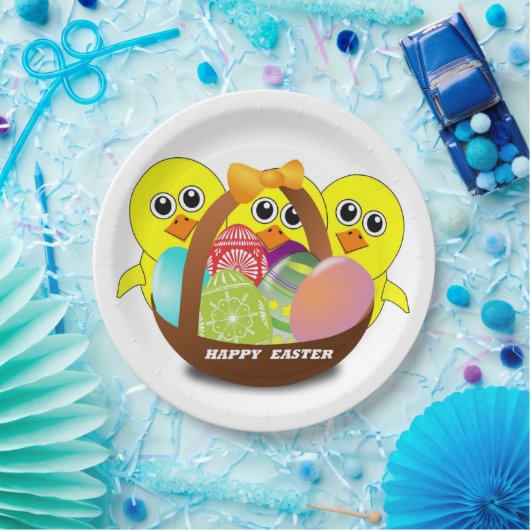 ASSIETTES EN CARTON "HAPPY EASTER" CHICS (Fête)