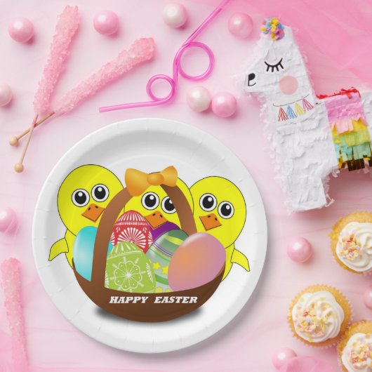 ASSIETTES EN CARTON "HAPPY EASTER" CHICS (Fête)