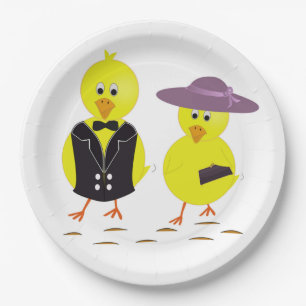 ASSIETTES EN CARTON "HAPPY EASTER" CHICS