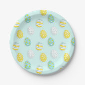 Assiettes En Carton Happy Easter Egg Pattern  (Devant)