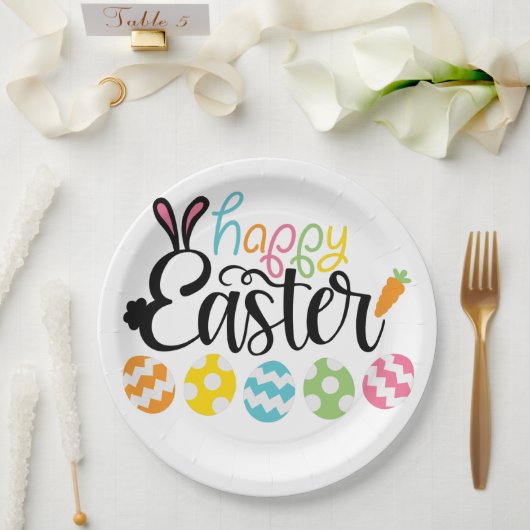 Assiettes En Carton Happy Easter Eggs (Mariage)
