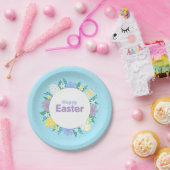 Assiettes En Carton Happy Easter Flowers and Eggs  (Fête)