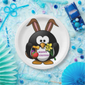 ASSIETTES EN CARTON "HAPPY EASTER" PENGUIN BUNNY (Fête)