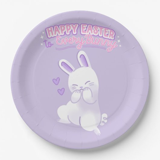 Assiettes En Carton Happy Easter to Every Bunny (Devant)
