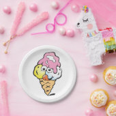 Assiettes En Carton Happy Face Ice Cream (Fête)