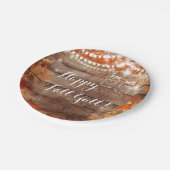 Assiettes En Carton Happy Fall Ya'll Rustic Automne Thanksgiving Plate (Angle)