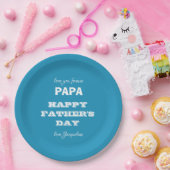 Assiettes En Carton Happy Fête des pères Papa Plaque papier personnali (Fête)