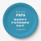 Assiettes En Carton Happy Fête des pères Papa Plaque papier personnali (Devant)