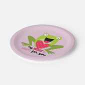 Assiettes En Carton Happy Frog and Heart Valentine (Angle)