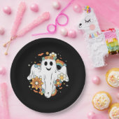 Assiettes En Carton Happy Ghost Retro Hippie Vibe (Fête)
