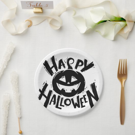 Assiettes En Carton Happy Halloween (Mariage)
