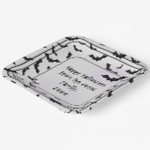 Assiettes En Carton Happy Halloween chauve Silhouette noir/blanc (Angulaire)