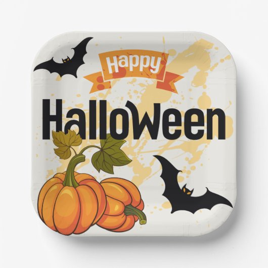 Assiettes En Carton Happy Halloween design (Recto)