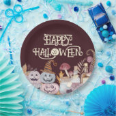 Assiettes En Carton Happy Halloween Éffrayant (Fête)