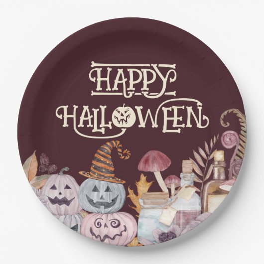 Assiettes En Carton Happy Halloween Éffrayant (Devant)