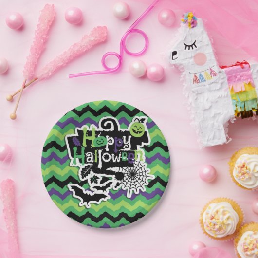 Assiettes En Carton Happy Halloween Éffrayant Fun (Fête)