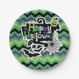 Assiettes En Carton Happy Halloween Éffrayant Fun